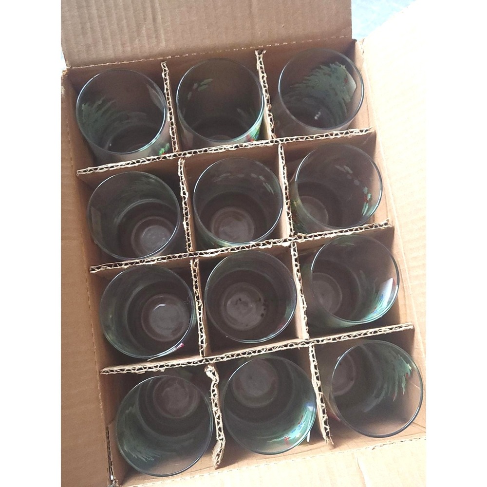 12 NEW Luminarc Noel Christmas Tree Glasses Vintage 16oz Cooler Tumblers Holiday - Picture 2 of 8